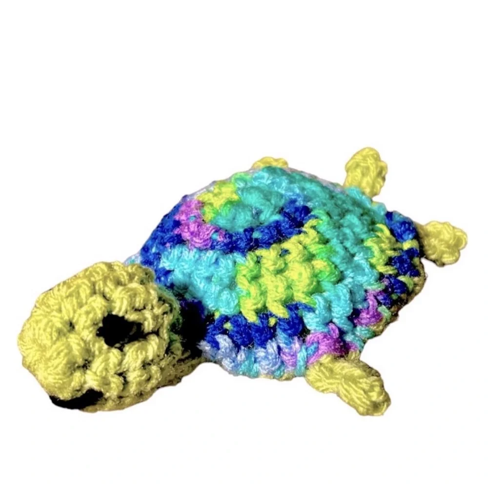 Hand Crafted Turtle Cat Toy Crochet Potent Organic Catnip Interactive Yarn Toy